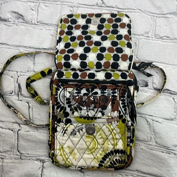 Vera Bradley Mini Hipster Cocoa Moss Crossbody Adjustable Strap Quilted Bag - Picture 7 of 12